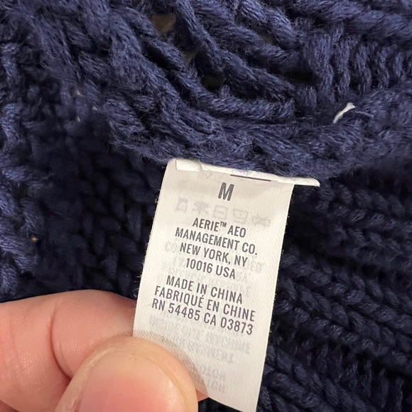 Aerie Cropped Navy Blue Cardigan - Picture 4 of 5